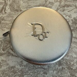 Dior Metallic Silver Round Case New in Box